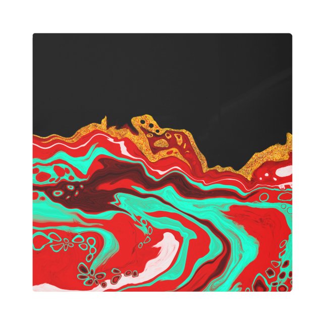 Personalized Black, Gold, Burgundy, Marble Art   (Front)