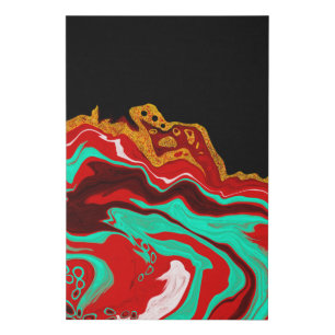 Personalized Black, Gold, Burgundy, Marble Art    Faux Canvas Print