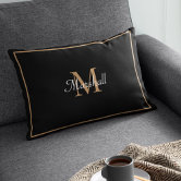 Classic White Modern Gold Monogram Pillow Case