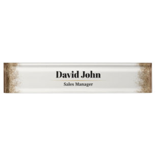 Personalized black & gold desk name plate