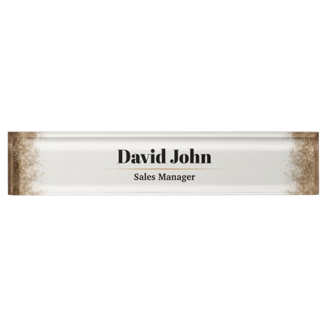 Personalized black & gold desk name plate (Front)