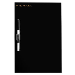Personalized Black Gold Dry Erase Board