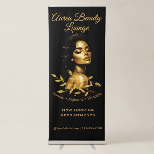 Personalized  Black Gold Elegant  Luxury Retractable Banner