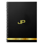 Personalized Black Gold Elegant Monogram Template Notebook Personalized Black Gold Elegant Monogram Template Notebook