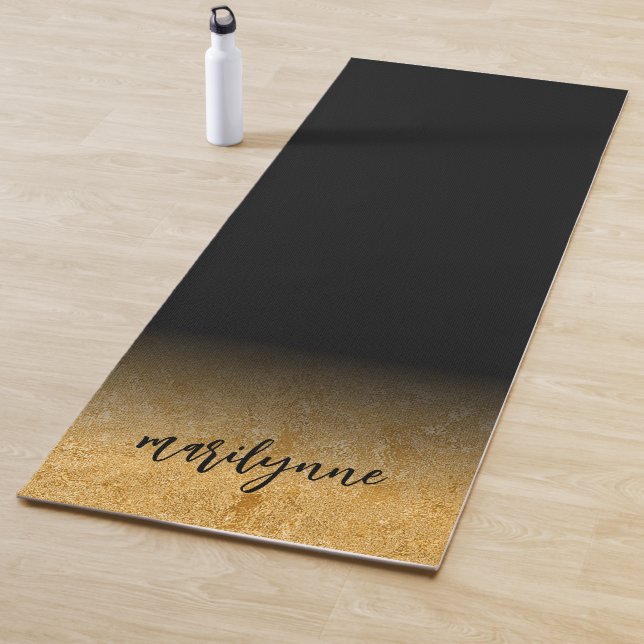 Personalized Black Gold Exercise Mat (In Situ)