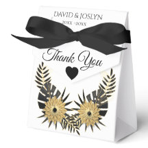 Personalized Black & Gold Floral Anniversary Party