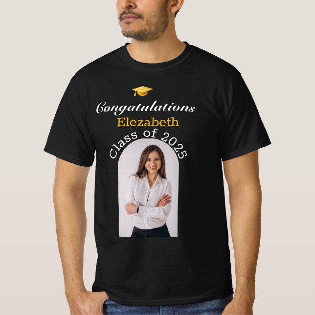 personalized  Black Gold graduation shirts (Front)