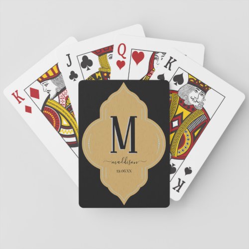 Personalized black gold  gray  poker cards