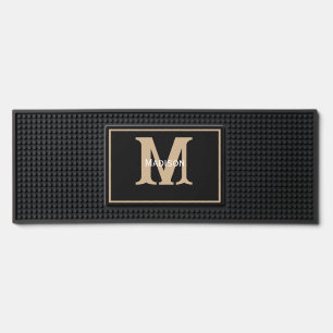 Personalized Black & Gold Monogram Mat