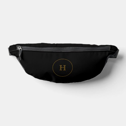 Personalized Black Gold Monogram Waist Crossbody Fanny Pack