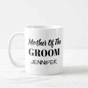 Personalized black gold mother of the groom coffee mug