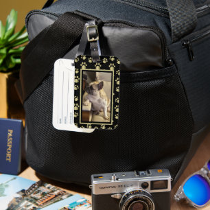 Personalized Black & Gold Pet Luggage Tag