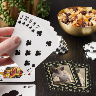 Personalized Black & Gold Pet Playing Cards