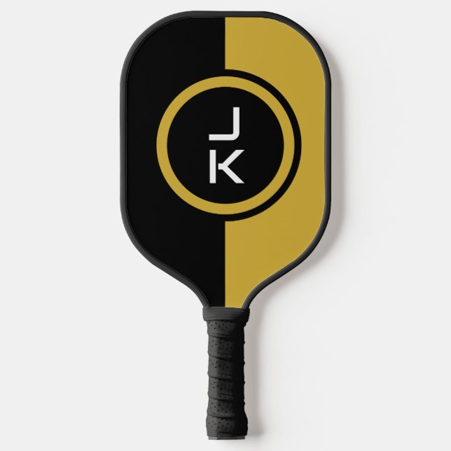 Personalized Black Gold Pickleball Paddle (Front)