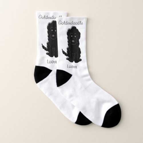 Personalized Black Goldendoodle Design Socks