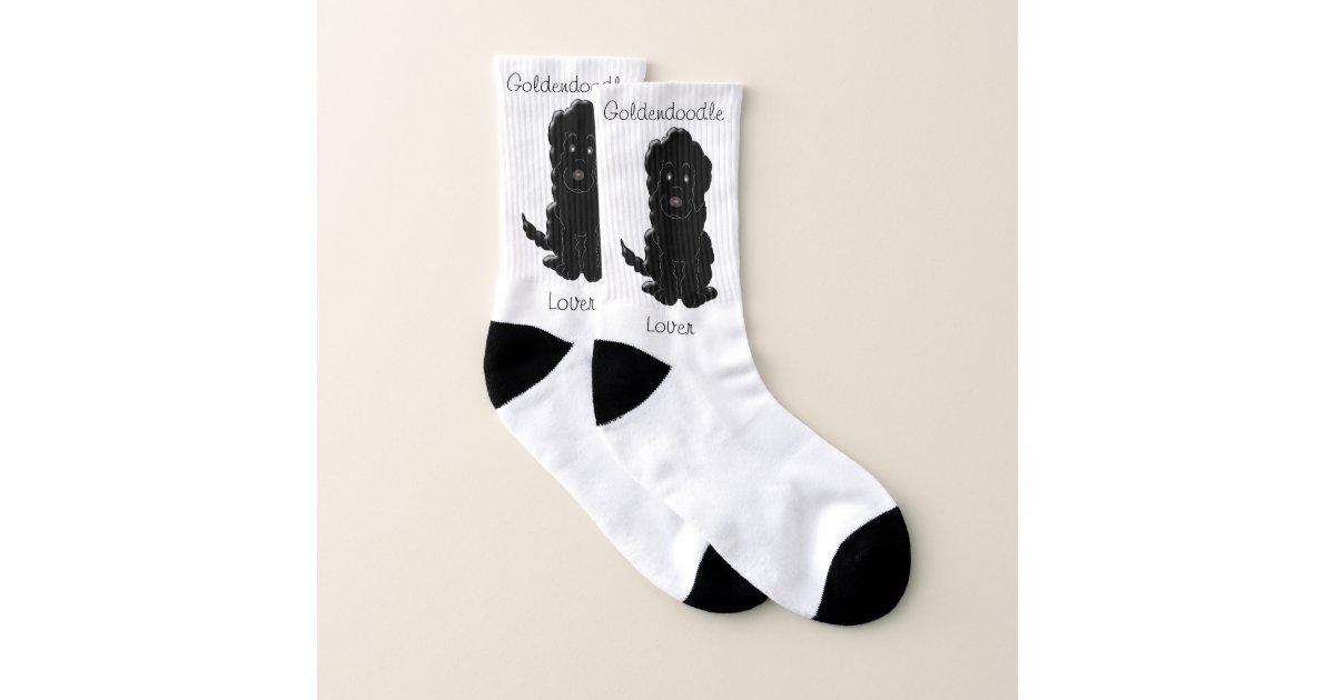 Personalized Black Goldendoodle Design Socks | Zazzle
