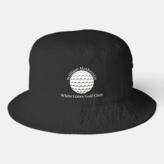 Personalized Black Golf Bucket Hat For Men Golfer