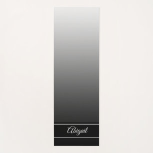 Personalized Black Gradient Mandala Zen Yoga Mat