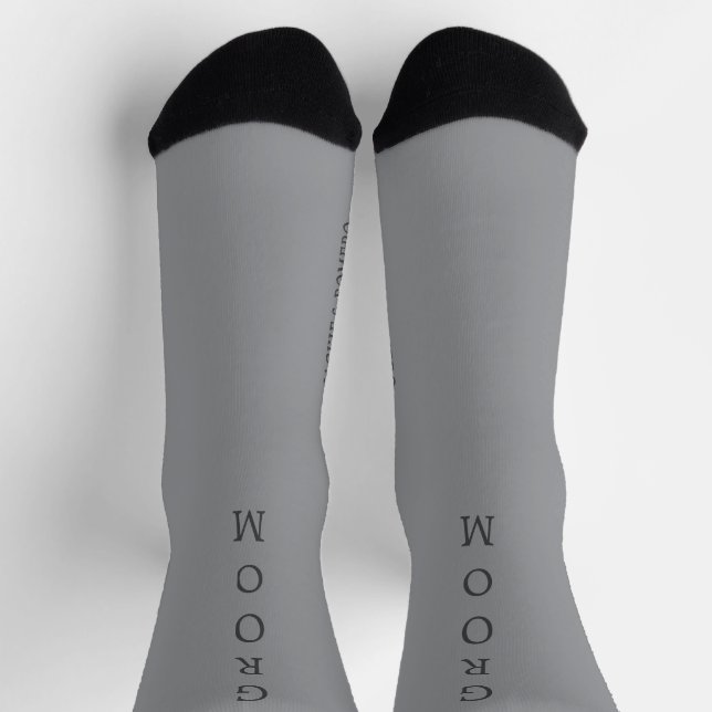 Personalized Black & Gray GROOM Wedding Socks (Top)