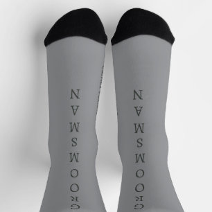 Personalized Black & Gray GROOMSMAN Wedding Socks
