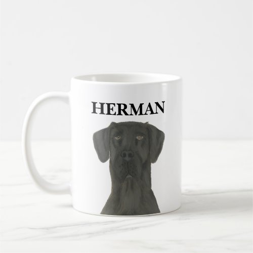 Personalized Black Great Dane Coffee Mug