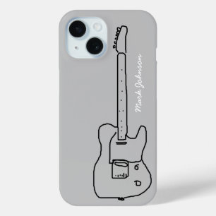 Personalized Black Guitar iPhone 15 Case