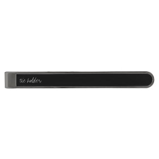 Personalized Black Gunmetal Finish Tie Bar
