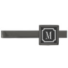 Personalized black gunmetal tie bar gift for men