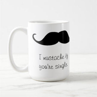 Personalized Black Handlebar Mustache Stache Mug