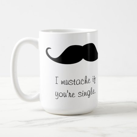 Personalized Black Handlebar Mustache Stache Mug