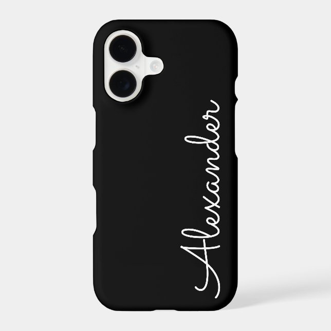 Personalized Black Handwritten Name BUDGET Tough iPhone Case (Back)