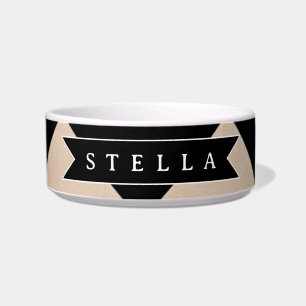 Personalized Black Harlequin Checkered Diamond Bowl