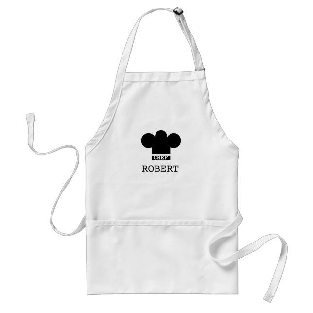 Personalized Black Hat Chef Apron (Front)