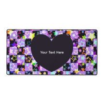 Personalized Black Heart Photo Desk Pad