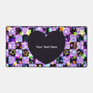 Personalized Black Heart Photo Desk Pad