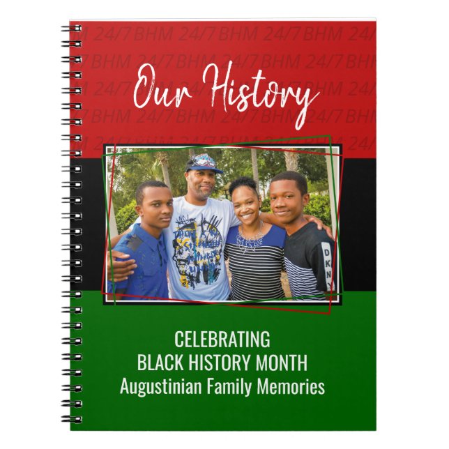 Personalized BLACK HISTORY MONTH Family Photo Notebook (Front)