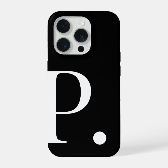 Personalized Black Initial Letter Phone Case (Back)