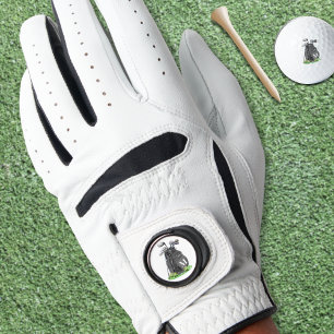 Personalized Black  Initial Monogram Golf Glove