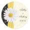 Personalized Black Ivory Daisy Wedding Stickers