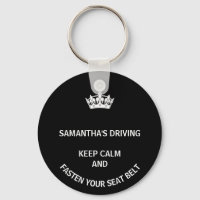 Personalized black Keep Calm girly driving