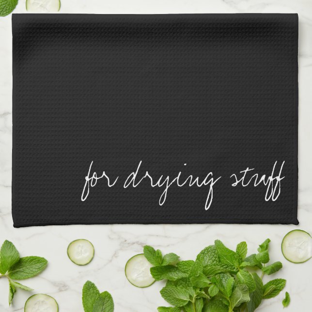 Personalized Black Kitchen Towel (Folded)