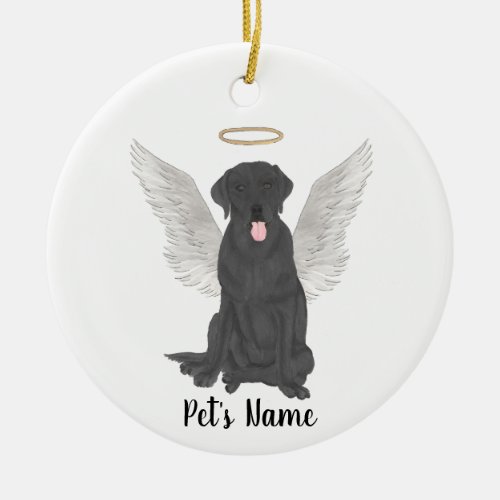 Personalized Black Lab Bereavement Ceramic Ornament