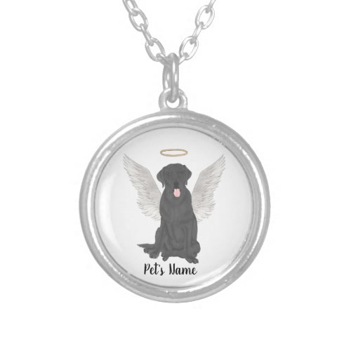 Personalized Black Lab Bereavement Silver Plated Necklace