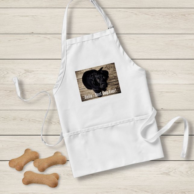Personalized Black Lab Dog Photo and Dog Name Adult Apron (Creator Uploaded)