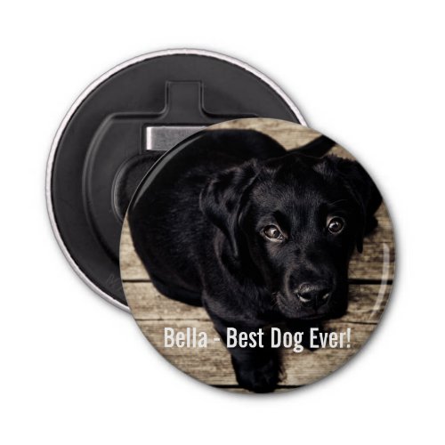 Personalized Black Lab Dog Photo and Dog Name Bottle Opener
