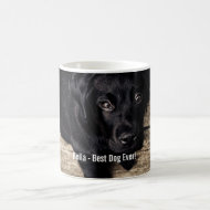 Personalized Black Lab Dog Photo and Dog Name Coffee Mug