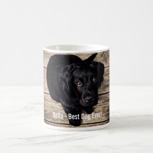 Personalized Black Lab Dog Photo and Dog Name Coffee Mug