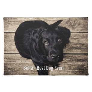 Personalized Black Lab Dog Photo and Dog Name Placemat