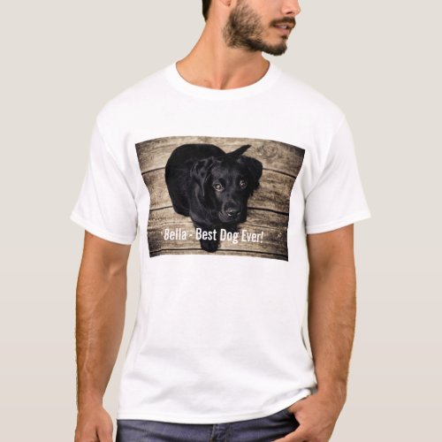 Personalized Black Lab Dog Photo and Dog Name T_Shirt