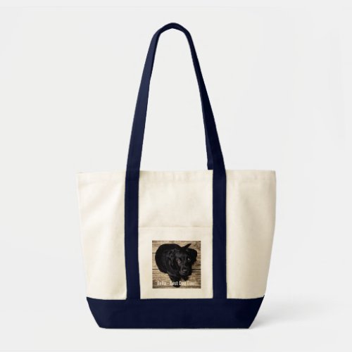 Personalized Black Lab Dog Photo and Dog Name Tote Bag
